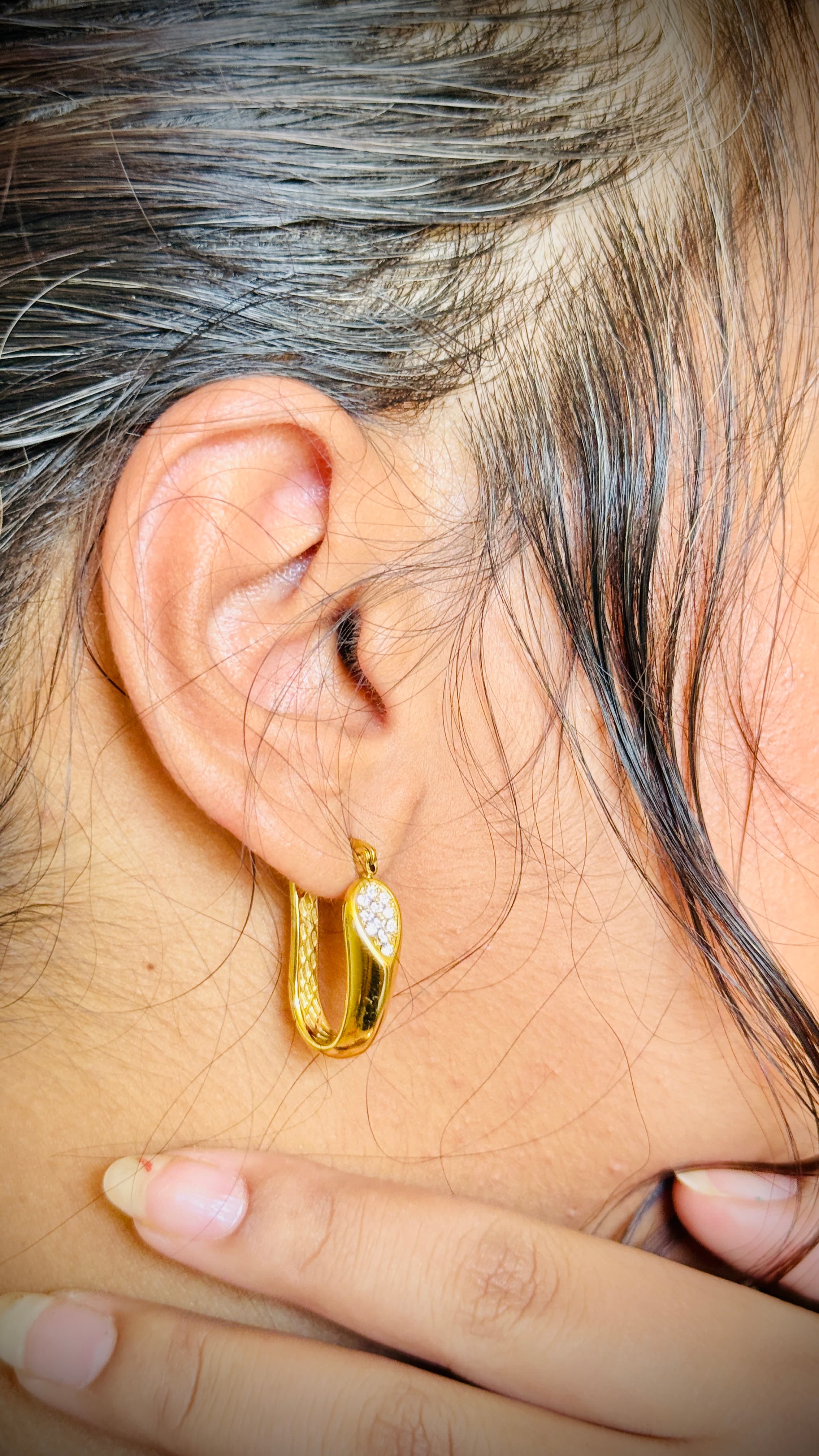 Golden Teardrop Hoops